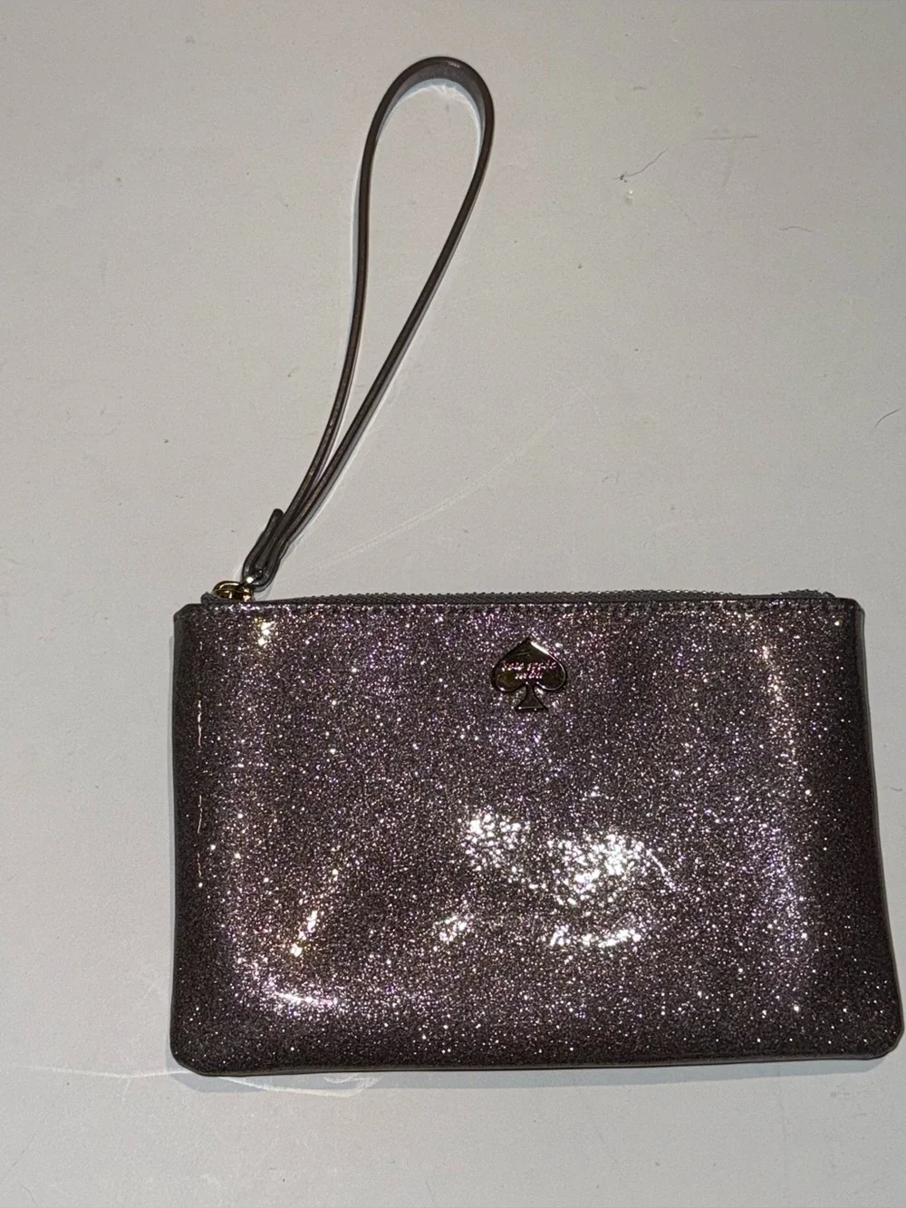 kate spade Glitter Wristlet in Metallic Lavender
